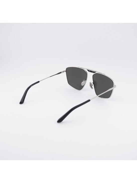 Balenciaga BB0246SA 002 Sunglasses Silver Aviator Frame, Silver Mirror Double main image 7